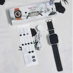 T800 Ultra Series Big 1.9inch Display Smart Watch with Bluetooth Calling, Voice Assistant, Sports Modes, 8 Unique UI Interactions, SpO2, 24/7 Heart Rate Tracking (Black)