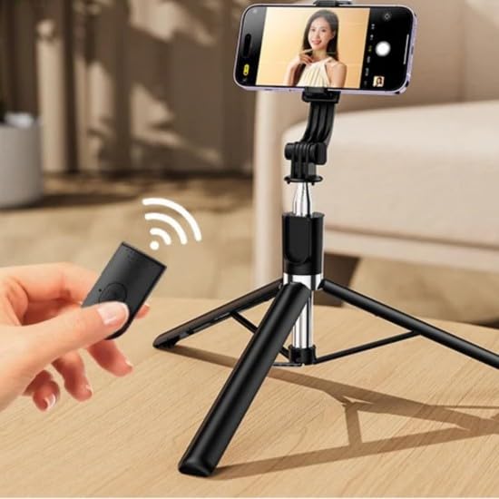 3-in-1 Bluetooth Extendable Selfie Sticks with Tripod Stand with Wireless Remote Compatible with All Phones - Image 9