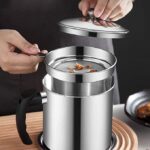Stainless Steel Oil Strainer/Reuse Oil Storage Can Container With Removable Filter/Anti Oil Filter For Kitchen