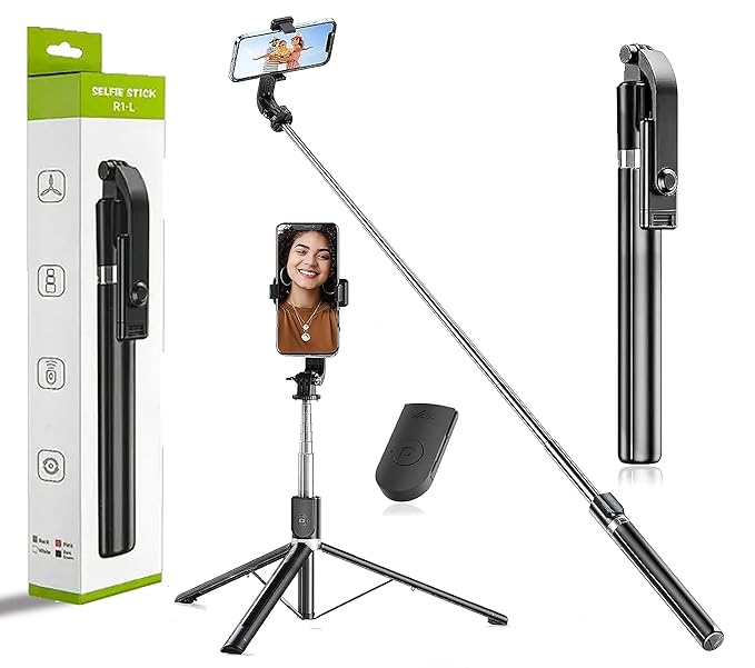 3-in-1 Bluetooth Extendable Selfie Sticks with Tripod Stand with Wireless Remote Compatible with All Phones - Image 12